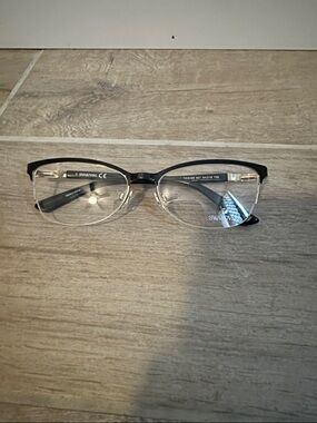 Swarovski Black and Silver Semi-Rimless Eyeglasses
